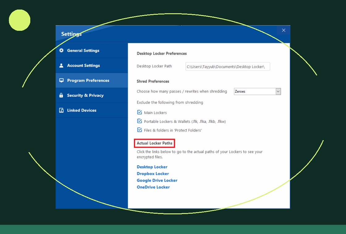 Supplied legacy Folder Lock locker interface
